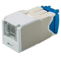 Kategori 6A, RJ45, 8-konumunda, 8-tel yay Beyaz, Kriko modülü kepenk.