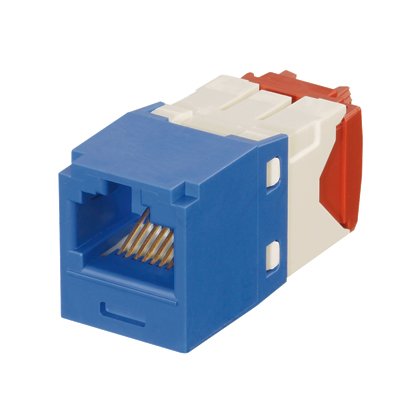 Anahtarlı, Kategori 5e, RJ45, 8-konumunda, 8 telli genel modülü. Mavi.