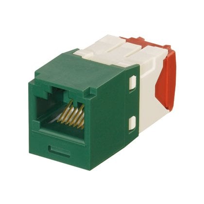 Anahtarlı, Kategori 5e, RJ45, 8-konumunda, 8 telli genel modülü. Yeşil.