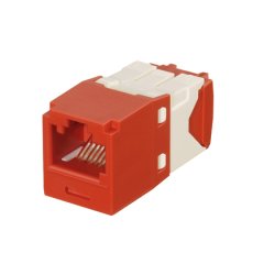 Anahtarlı, Kategori 5e, RJ45, 8-konumunda, 8 telli genel modülü. Kırmızı.