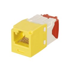 Anahtarlı, Kategori 5e, RJ45, 8-konumunda, 8 telli genel modülü. Sarı.