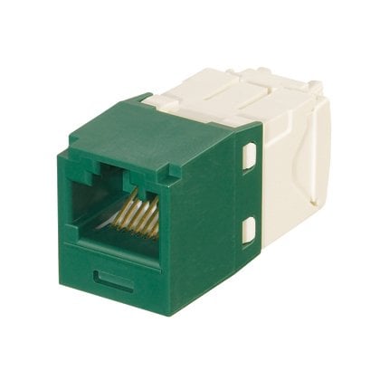 Anahtarlı, Kategori 6, RJ45, 8-konumunda, 8 telli genel modülü. Yeşil.