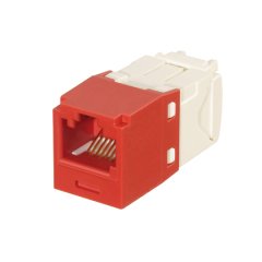 Anahtarlı, Kategori 6, RJ45, 8-konumunda, 8 telli genel modülü. Kırmızı.