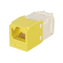 Anahtarlı, Kategori 6, RJ45, 8-konumunda, 8 telli genel modülü. Sarı.