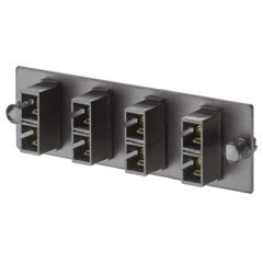 SC FAP fosfor bronz bölünmüş kollu dört SC dubleks modlu fiber optik adaptörler (Siyah) ile yüklendi.