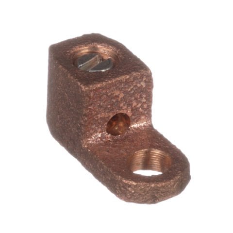 Tek bir delik, bakır, tek kovan, düz dil çıkıntısı, 14. SOL - # 4 STR 1/4 (6.4mm) saplama deliği.
