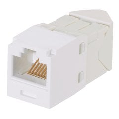 Kategori 6, 45 derece sola / sağa açılı RJ45, 8-konumunda, 8 telli genel modülü, kutup beyaz, 24 adet dökme paketi TGSJT sonlandırma aracı içerir.