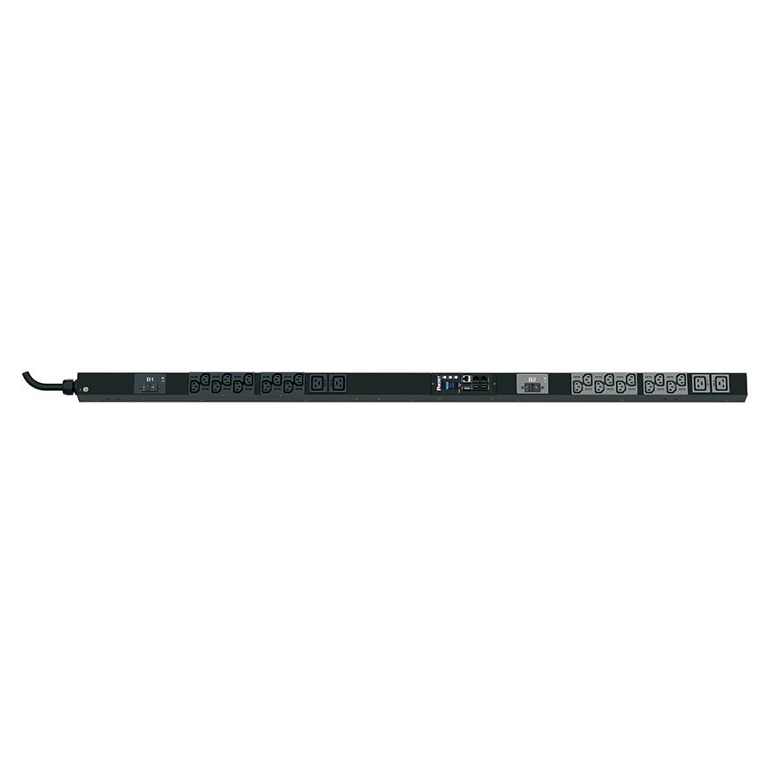 SmartZone ™ G5 İzlenen giriş (MI Serisi) PDU, 32 tek bir faz, 230V, (20), bir C13 ve (4) C19) kapları, IEC 60.309 2P + E 6h 32A fiş ve önlemler 58,661 Raf ''U x 2.047'' W 2.1 x ''D (1491mm x 50.8mm x 53.3mm) Renk:. Siyah
