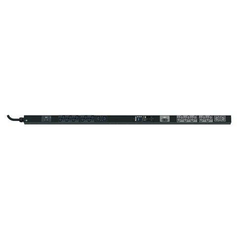 SmartZone ™ G5 İzlenen giriş (MI Serisi) PDU, 32 tek bir faz, 230V, (20), bir C13 ve (4) C19) kapları, IEC 60.309 2P + E 6h 32A fiş ve önlemler 58,661 Raf ''U x 2.047'' W 2.1 x ''D (1491mm x 50.8mm x 53.3mm) Renk:. Siyah