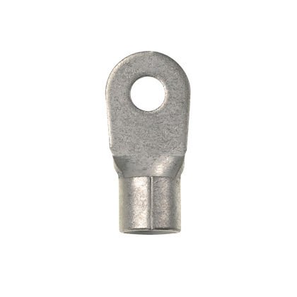 Halka terminali, büyük tel, 4 AWG, 3/8'' saplama boyutu, toplu paketi yalıtılmamış.