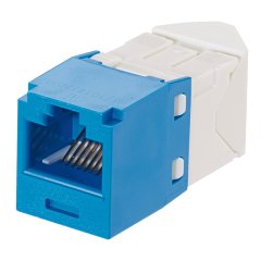 Kategori 6, 45 derece sola 24 adet / sağ açılı RJ45, 8-konumunda, 8 telli genel modülü, mavi, bulk paket, TGSJT sonlandırma aracı içerir.