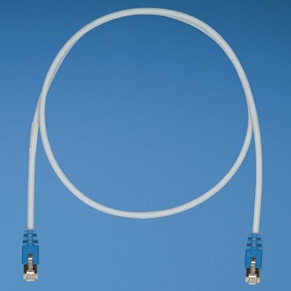 Kategori 5e, her iki ucunda, Pan-Plug® Korumalı Modüler Fişler, Mavi, 30 metre ile korumalı yama çekin.