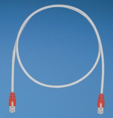 Kategori 5e, her iki ucunda, Pan-Plug® Korumalı Modüler Fişler, Kırmızı, 30 metre ile korumalı yama çekin.