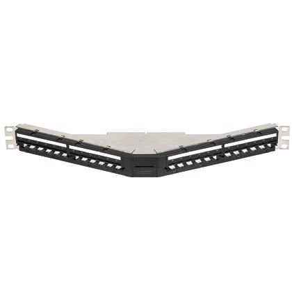 24 bağlantı açılı UTP modüler akıllı modülü hazır patch panel doldurulmamış. Tüm Mini Com® UTP ve LC Fiber Optik Modülleri kabul eder.