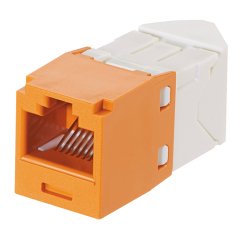 Kategori 6, sol 45 derece / sağ açılı RJ45, 8-konumunda, 8 telli genel modülü, portakal, 24 adet dökme paketi TGSJT sonlandırma aracı içerir.