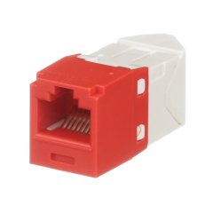 Cat 6 Sol / Sağ 45 Derece Açılı TG Jack Modülü, Kırmızı
