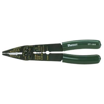 El Sıkma Aleti, Çoğu Panduit # 22 - 10 AWG yalıtımlı ve yalıtımsız terminallerin çoğunu kıvırır, bağlantıları keser ve ekler. Üç US ve üç metrik vida boyutunu keser. Keser ve şeritler # 22 - 10 AWG tel. Yalıtım kapama cebi vardır.