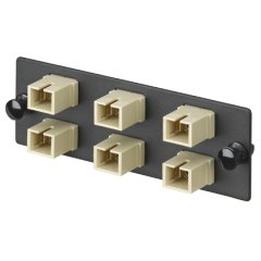 SC OM2 FAP fosfor bronz bölünmüş kollu altı SC simpleks çok modlu fiber optik adaptörler (Siyah) ile yüklendi.