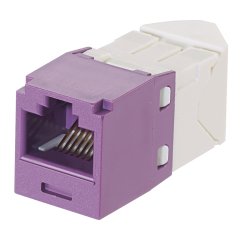 Kategori 6, sol 45 derece / sağ açılı RJ45, 8-konumunda, 8 telli genel modülü, menekşe, 24 adet dökme paketi TGSJT sonlandırma aracı içerir.