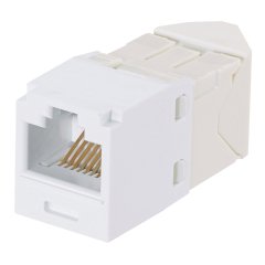 Cat 6 Sol / Sağ 45 Derece Açılı TG Jack Modülü, Beyaz