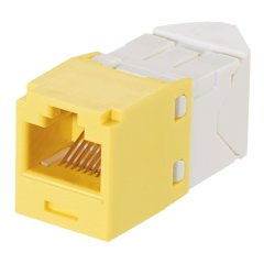 Kategori 6, 45 derece sola 24 adet / sağ açılı RJ45, 8-konumunda, 8 telli genel modülü, sarı, bulk paket, TGSJT sonlandırma aracı içerir.