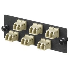 LC OM1 FAP fosforlu bronz bölünmüş kollu altı LC dupleks modlu fiber optik adaptörler (Elektrikli Fildişi) ile yüklendi.