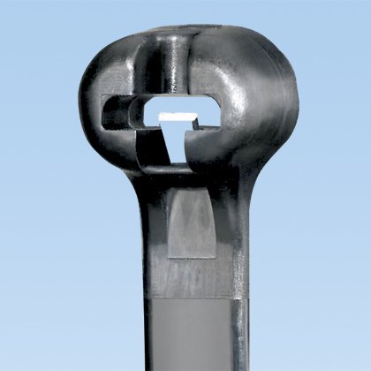 Kubbe-Top® diken ty kablo bağı, minyatür kesiti, 6.3 (160 mm) uzunluğunda, hava şartlarına dayanıklı naylon 6.6, siyah, standart paket.