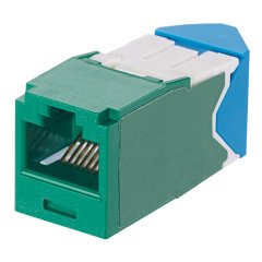 Kategori 6A, 45 derece 24 adet / sağ açılı RJ45, 8-konumunda, 8 telli evrensel modül, yeşil, dökme paketi sol TGSJT sonlandırma aracı içerir.