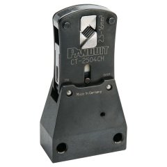 Panduit CT-2500 ile kullanılmak üzere Kafa Kıvrım, CT-2500 / E, CT-2500 / L ve CT-2500 / LE araçlarını kıvrım. Kıvrım Panduit # 8-6 AWG tek telli yüksükler ve Panduit # 10 AWG ikiz tel yüksükleri. Kare profil kıvrım.