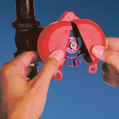 Gate vana lokavt, 2.50'' barındırır - 6.50'' çap kolu, kırmızı.