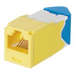 Kategori 6A, 45 derece sola / sağa açılı RJ45, 8-konumunda, 8 telli genel modülü, sarı, dökme paketi 24 adet, TGSJT sonlandırma aracı içerir.