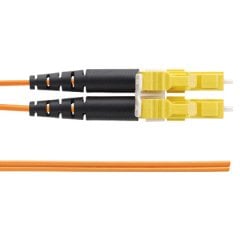 LC (anahtarlı D - sarı) - 62.5 / 125 | mm saç örgüsü, LSZH, çok modlu çift yönlü ara kablosu için, 1.6 mm kablo (diğer ucunda bir ucunda ve örgü bağlantının üzerinde bir çift yönlü anahtarlı LC konnektörü) gömlekli.