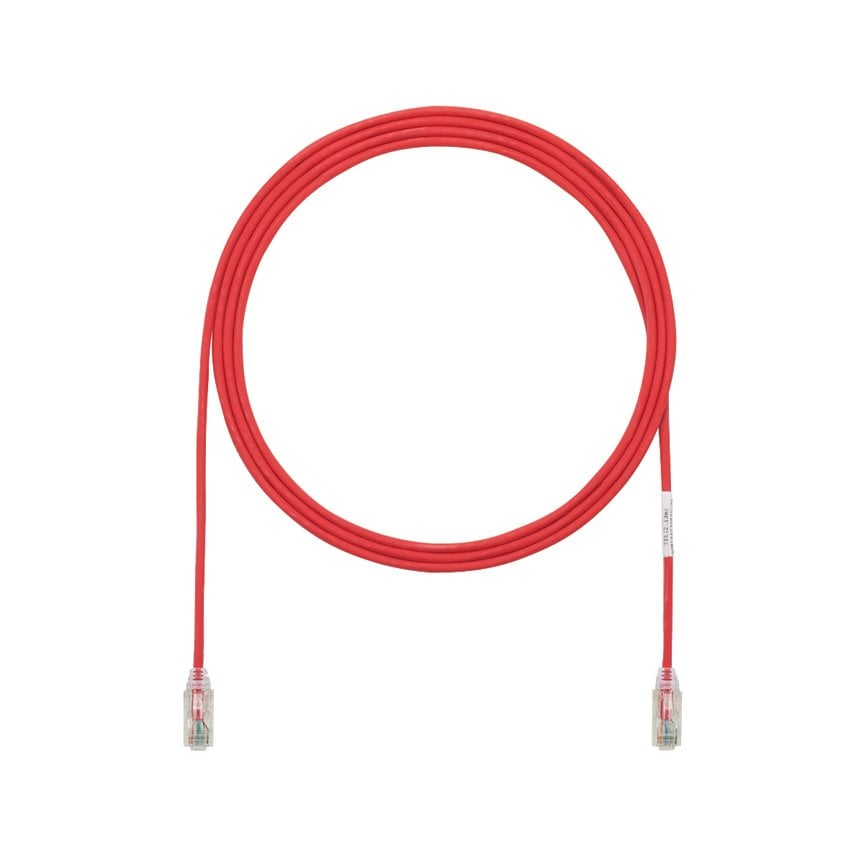 Kategori 6 Performans, her iki ucunda TX6 ™ Modüler Fiş ile 28 AWG UTP ara kablosu. Kırmızı, 110 ft.