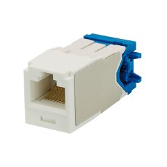 Kategori 6A, RJ45, 10 Gb / s, 8-konumunda, 8 telli genel modülü. Dik açılı tel kap kablo modülünün sağ tarafına sona sağlar. patent Matrix bölünmüş folyo bandı, Arktik Beyaz içerir.