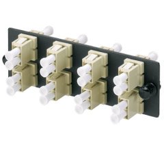 LC OM1 FAP fosforlu bronz bölünmüş kollu sekiz LC dupleks modlu fiber optik adaptörler (Elektrikli Fildişi) ile yüklendi.
