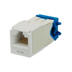 Kategori 6A, RJ45, 10 Gb / s, 8-konumunda, 8 telli genel modülü. Dik açılı tel kap kablo modülünün sağ tarafına sona sağlar. bant, beyaz folyo patent Matrix bölme içerir.