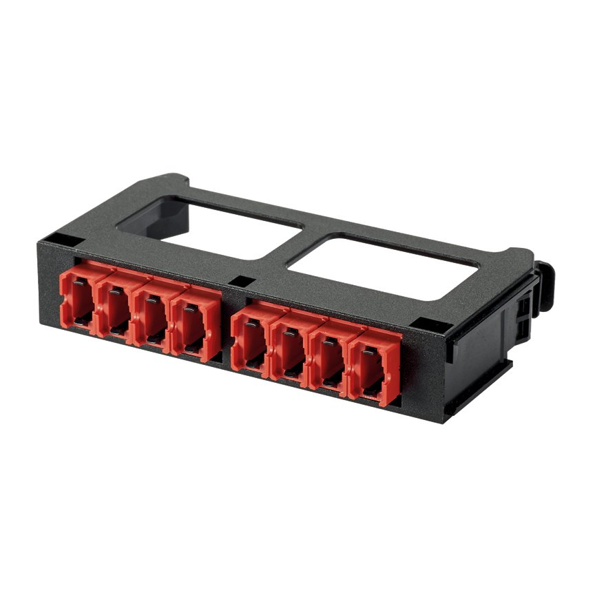 100G bağlantısı için QuickNet ™ SFQ MPO fiber optik Geçiş Adaptör panel, Tip A (anahtar yukarı / anahtar aşağı) ile 8-noktası.