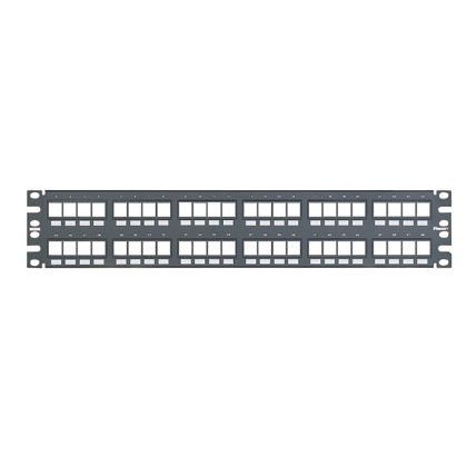 Keystone 48 bağlantı modüler gömme siyah patch panel, (2RU) monte edilir.