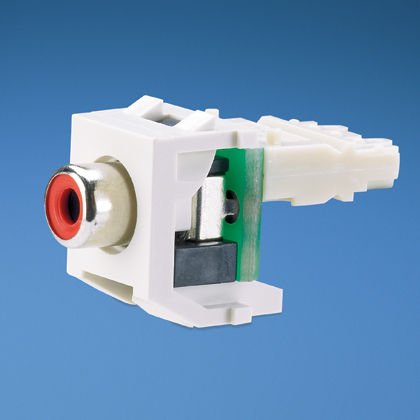 Kırmızı insert ile RCA punchdown konnektörler ile Keystone modülü.