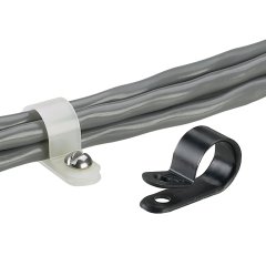 Sabit çaplı kablo kıskacı, 8. vida (M4), .38'' (9,7 mm) demet, siyah, standart paket.