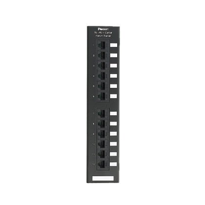 NetKey 12 Bağlantı kategorisi 5e siyah düz patch panel punchdown. 89d dirseğe monte edilir.