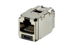 Kategori 5e, RJ45, 8-konumunda, 8 telli genel korumalı bağlantı modülü, siyah