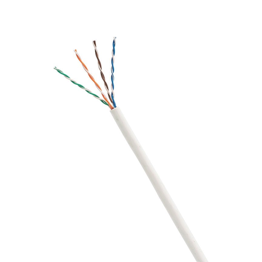Bakır Kablo, Kategori 6, 4-Pair, 28 AWG, U / UTP, CM / LSZH (IEC60332-1) / LSZH (IEC 60332-3), Beyaz.