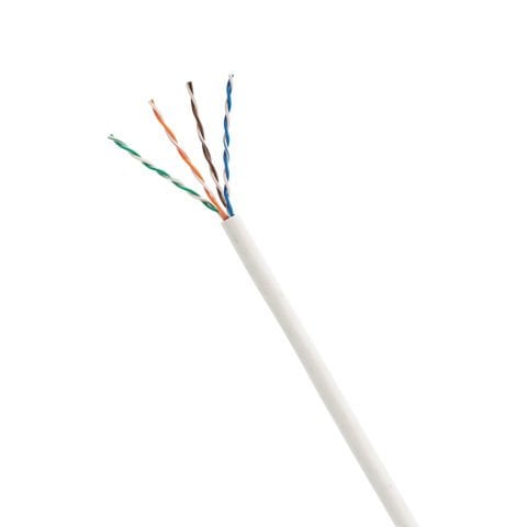 Bakır Kablo, Kategori 6, 4-Pair, 28 AWG, U / UTP, CM / LSZH (IEC60332-1) / LSZH (IEC 60332-3), Beyaz.