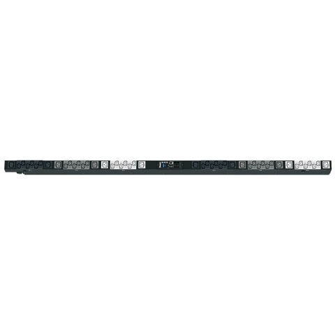 PDU Raf SmartZone ™ G5 İzlenen giriş (MI Serisi), 32 bir 3-faz, 415V, (36), bir C13 ve (12) C19 kaplar, IEC 60.309 3P + K + E 6h 32A fiş ve önlemler 71,654 ''U x 2.047'' W x4.4'' D (1821.2mm x 50.8mm x 111.8mm) Renk:. Siyah