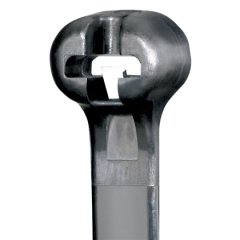 Kubbe-Top® diken ty kablo bağı, standart kesiti, 12.0 (305 mm) uzunluğunda, ısı stabilize naylon 6.6, siyah.