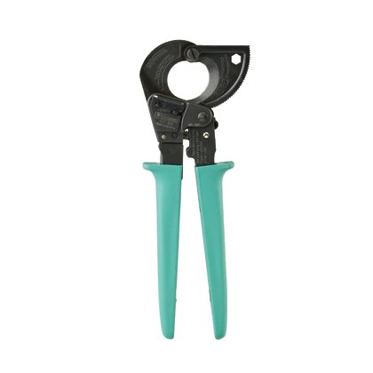 Cırcır kablo kesme aleti, 1/4'' 1'' (6mm) (25 mm) ve çok telli esnek kablolar (6mm) 1/4'' dan (500MCM için 600MCM ve GB kablo AL kablosu) bakır ve alüminyum katı kod kablolar hem keser 1-1 / 4'' (32 mm) çapında. Yaklaşık boyutları 10'' (254mm), 3 x