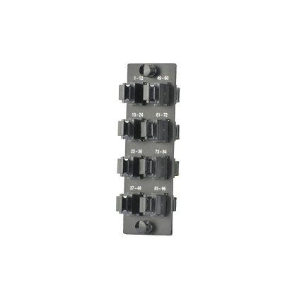 Opticom® MPO FAP sekiz (8) anahtar-up / anahtar aşağı Opticom® veya Opticom® QuickNet ™ Patch Paneller için dikey olarak yönlendirilmiş MPO fiber optik adaptörler ve Fiber Kutuları, siyah yüklü