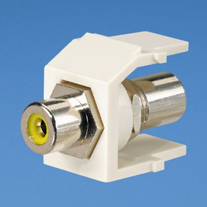 RCA ile birlikte Keystone modülü geçiş sarı insert konnektör. Elektrik Fildişi.