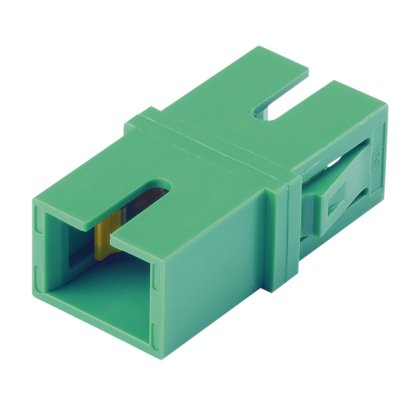 zirkonyum oksit seramik bölünmüş kol SC APC simpleks sahip tekli fiber optik adaptör.